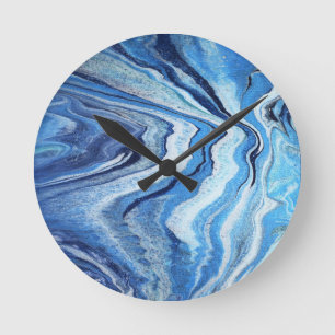 Blue Geode Sparkle Round Clock