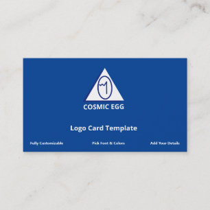 Blue Geoglyph Symbol Cosmic Egg Logo Business Card