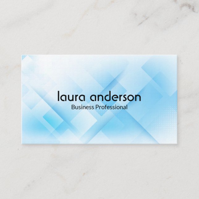 Blue Geometric Background Business Card (Front)