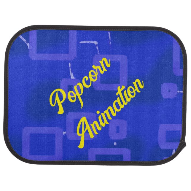Blue Geometric  Car Floor Mat (Rear)