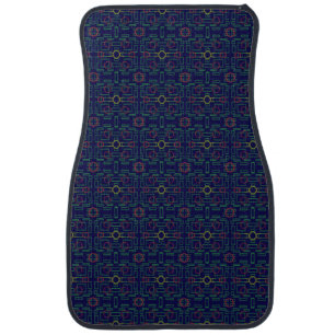 Blue Geometric  Car Floor Mat