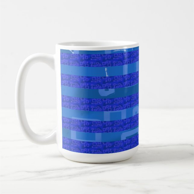 Blue Geometric Coffee Mug (Left)