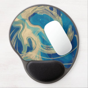 Blue Geometric Colorful Abstract Waves       Gel Mouse Pad