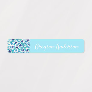 Blue Geometric Confetti Kids Label Skinny