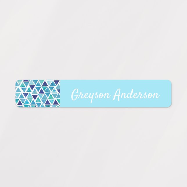 Blue Geometric Confetti Kids Label Skinny (Design 1)