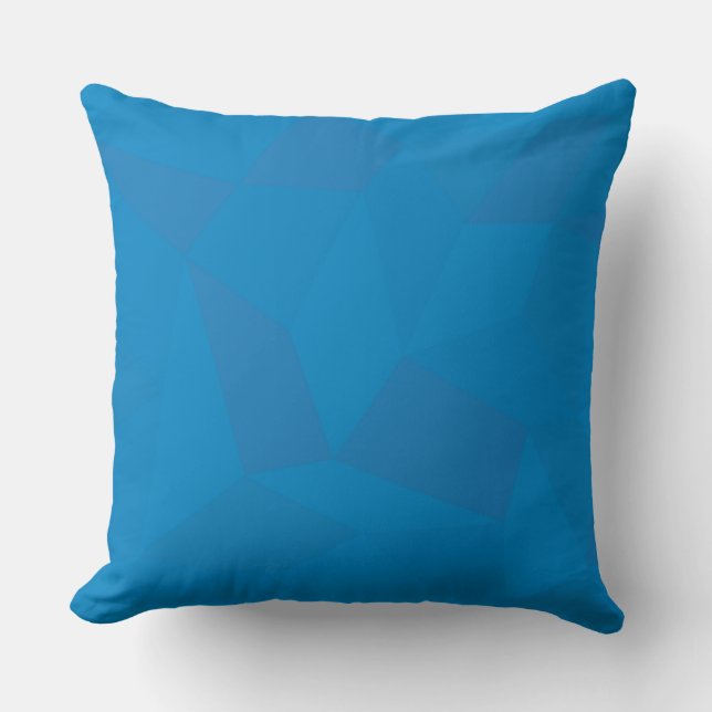 Blue, geometric, cool, unique, trendy illustration throw pillow (Front)