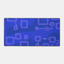Blue Geometric Desk Mat