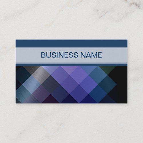 Blue Geometric Diamond Pattern Business Card