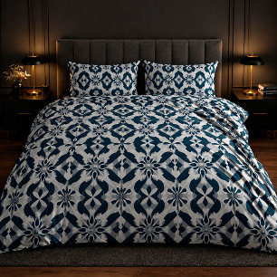🌀 Blue Geometric Elegant Modern Bedroom Aesthetic Duvet Cover