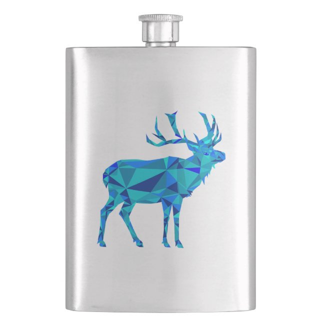 Blue Geometric Elk Flask (Front)