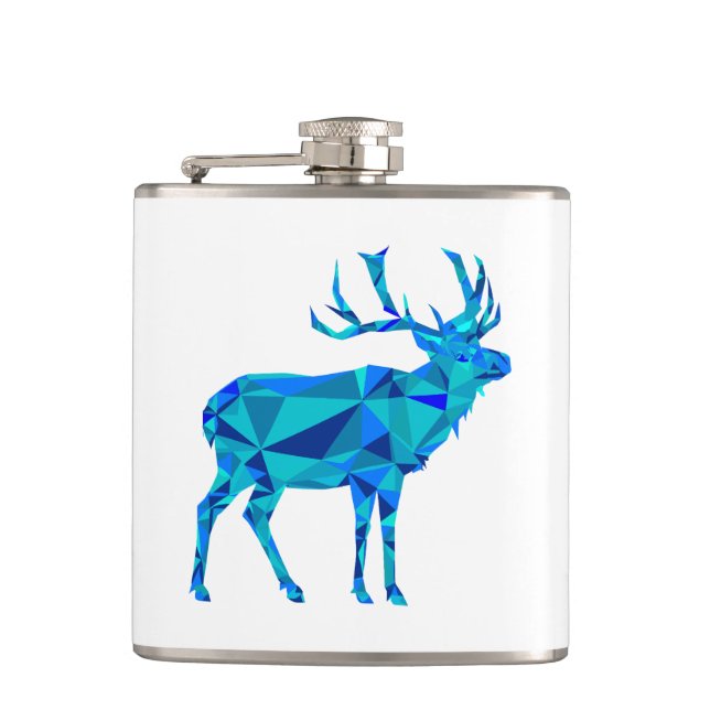 Blue Geometric Elk Flask (Front)