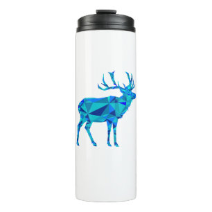 Blue Geometric Elk Thermal Tumbler