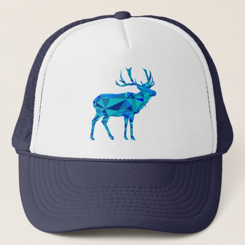 Blue Geometric Elk Trucker Hat