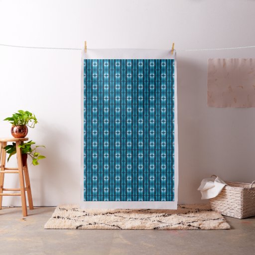 Blue geometric glossy pattern fabric