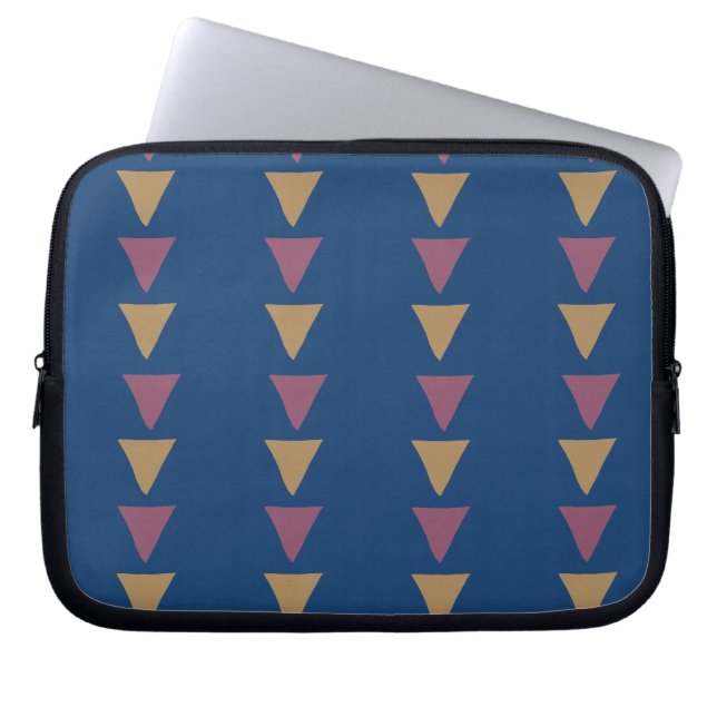 Blue Geometric Laptop Case (Front)