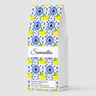 Blue Geometric Lemon Tile Roasted Coffee