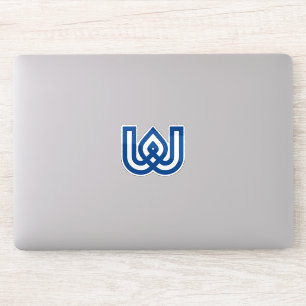 Blue Geometric Letter W Monogram Sticker