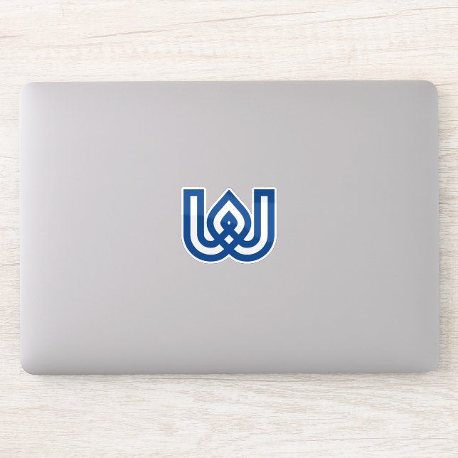 Blue Geometric Letter W Monogram Sticker (Computer)