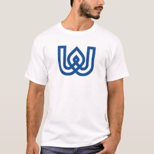 Blue Geometric Letter W Monogram T-Shirt