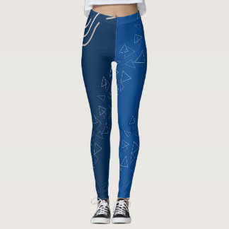 Blue Geometric | Modern Abstract Fitness Wear Leggings