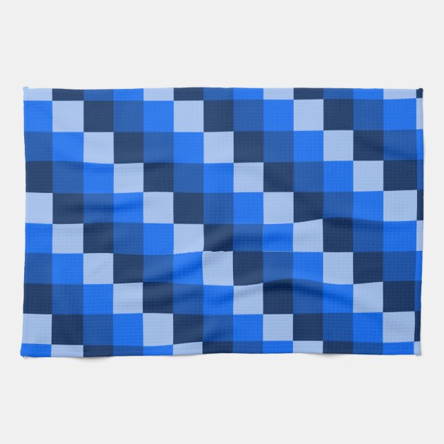 Blue Geometric Mosaic Pattern Towel (Horizontal)