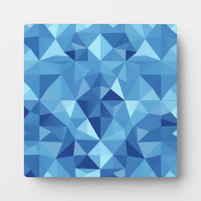 Blue Geometric Mosaic Tile Pattern Plaque (Front)