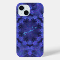 Blue geometric pattern - iPhone 15 case