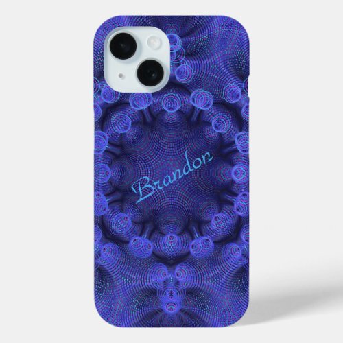 Blue geometric pattern _ iPhone 15 case