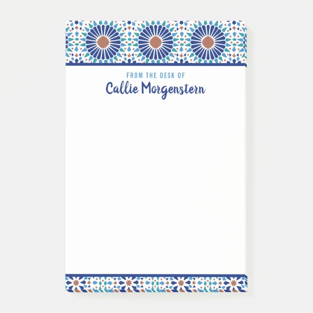 Blue Geometric Pattern custom notes (Front)