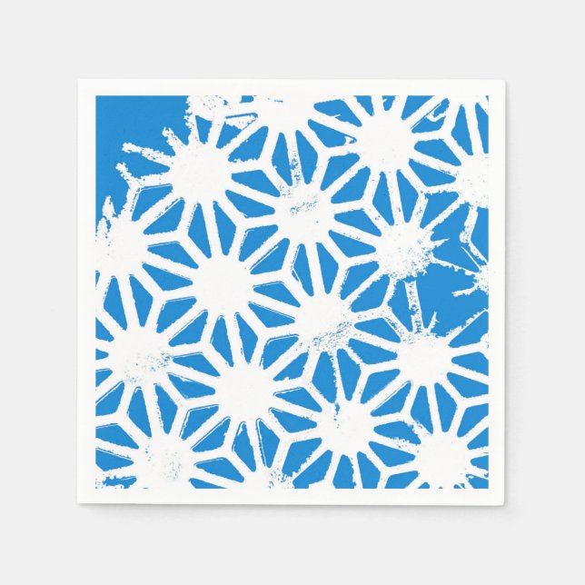 Blue geometric pattern napkins (Front)