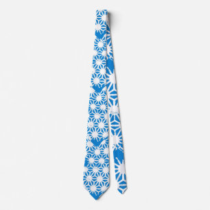 Blue geometric pattern neck tie