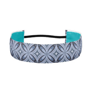 Blue Geometric Pattern Retro Style Athletic Headband
