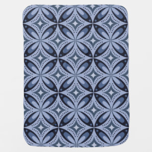Blue Geometric Pattern Retro Style Baby Blanket