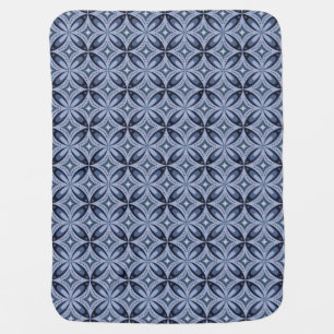 Blue Geometric Pattern Retro Style Baby Blanket