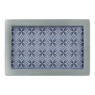 Blue Geometric Pattern Retro Style Belt Buckle