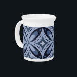 Blue Geometric Pattern Retro Style Beverage Pitcher<br><div class="desc">sixties style blue pattern</div>