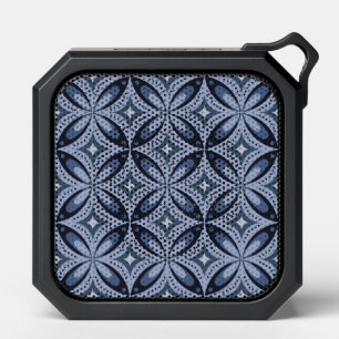 Blue Geometric Pattern Retro Style Bluetooth Speaker