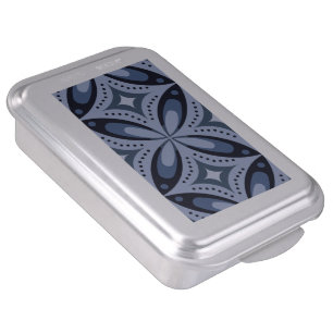 Blue Geometric Pattern Retro Style Cake Pan