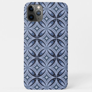 Blue Geometric Pattern Retro Style iPhone 11 Pro Max Case