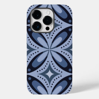 Blue Geometric Pattern Retro Style Case-Mate iPhone 14 Pro Case