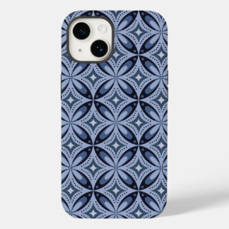 Blue Geometric Pattern Retro Style Case-Mate iPhone 14 Case