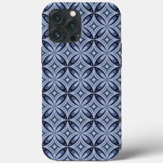 Blue Geometric Pattern Retro Style iPhone 13 Pro Max Case