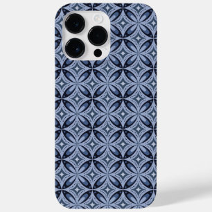 Blue Geometric Pattern Retro Style Case-Mate iPhone 14 Pro Max Case