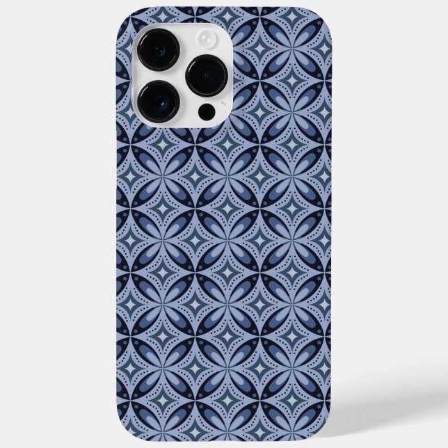 Blue Geometric Pattern Retro Style Case-Mate iPhone Case (Back)