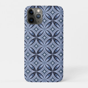 Blue Geometric Pattern Retro Style iPhone 11 Pro Case