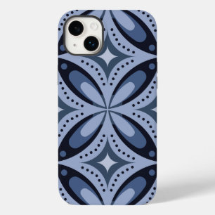 Blue Geometric Pattern Retro Style Case-Mate iPhone 14 Plus Case