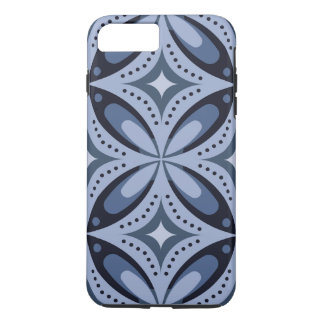 Blue Geometric Pattern Retro Style iPhone 8 Plus/7 Plus Case