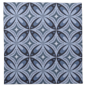 Blue Geometric Pattern Retro Style Cloth Napkin