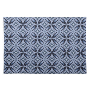 Blue Geometric Pattern Retro Style Cloth Placemat