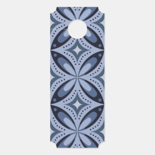 Blue Geometric Pattern Retro Style Door Hanger